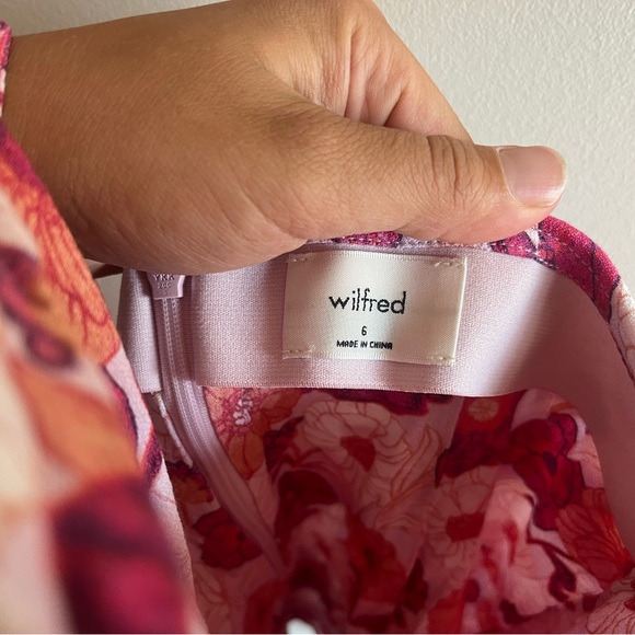 Mini Floral Back Tied Dress - Pink Floral - Wilfred - Size 6 - Picture 3 of 5